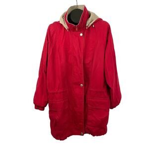 VTG London Fog Limited Edition Full Zip Jacket Women LARGE Regular Hood Lined